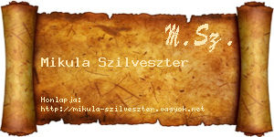 Mikula Szilveszter névjegykártya
